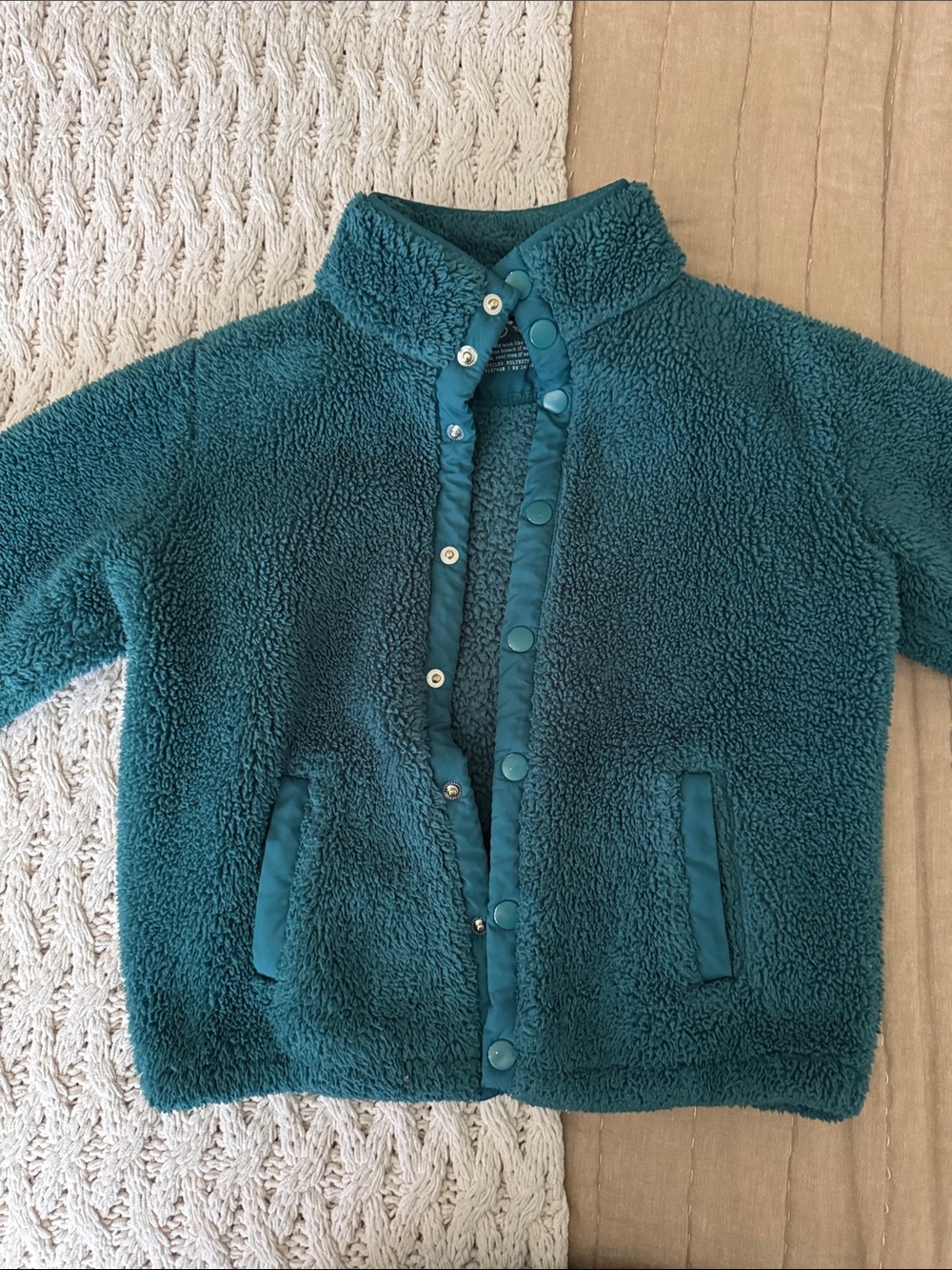 Primary Girls Teal Sherpa Jacket
